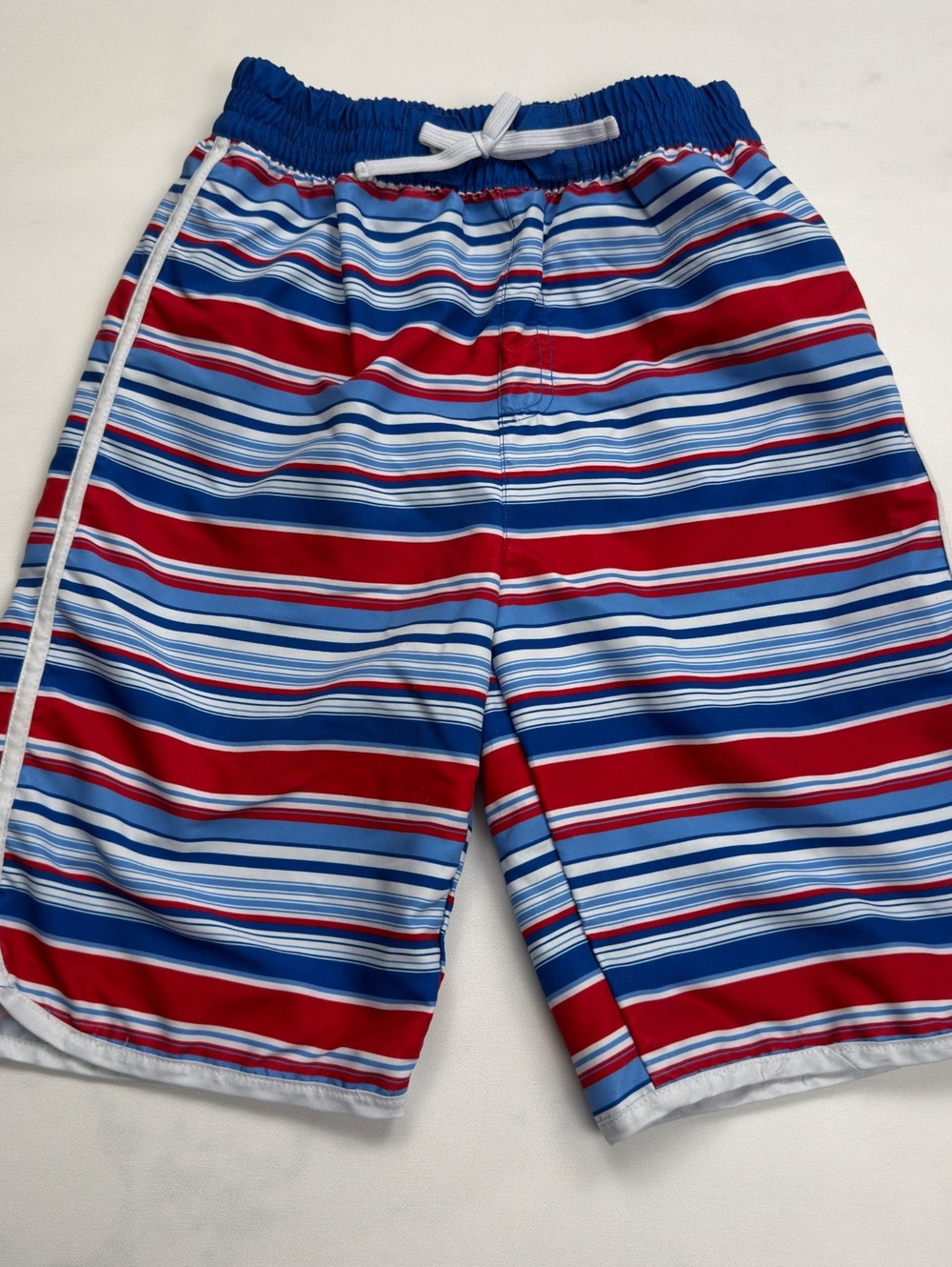 kidpik Swim Trunks Striped Elastic Waistband - Boys XL 14